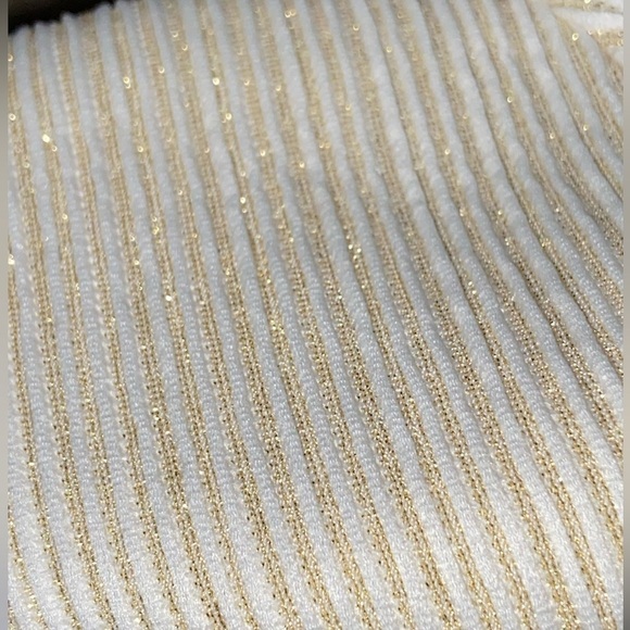 NWT Andie Swim The 90’s High Waist Bikini Bottom White and Gold Ribbed Size Med - Picture 5 of 8